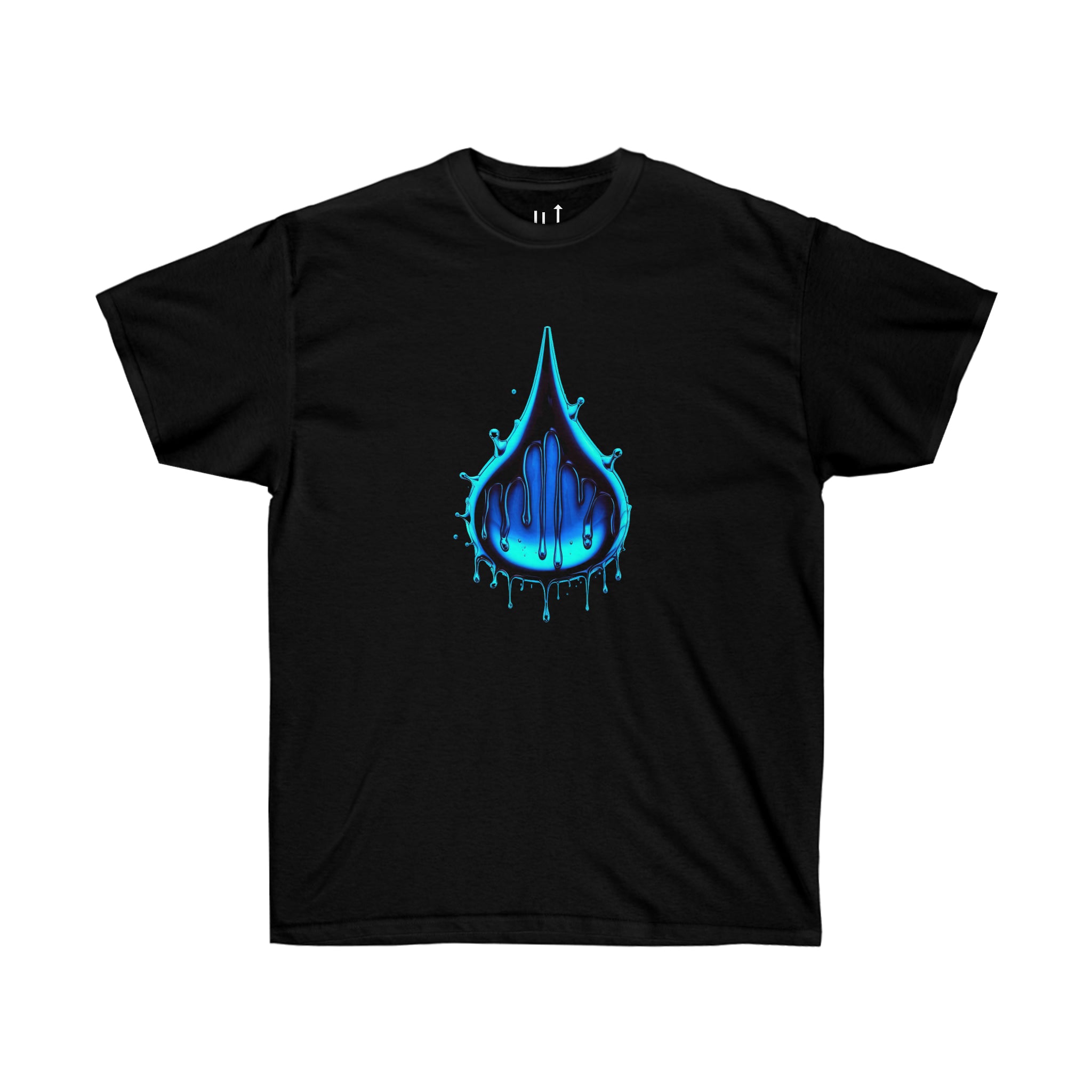 Blue water drop shirt (neon) – Level Up